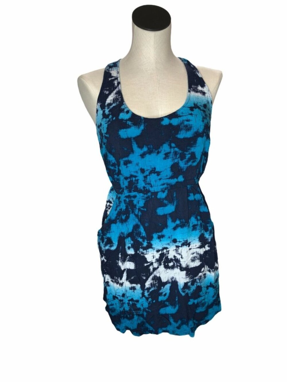 Hang Ten Cover Up Shirt Juniors Large Blue Chic Long in Back Sleeveless Top